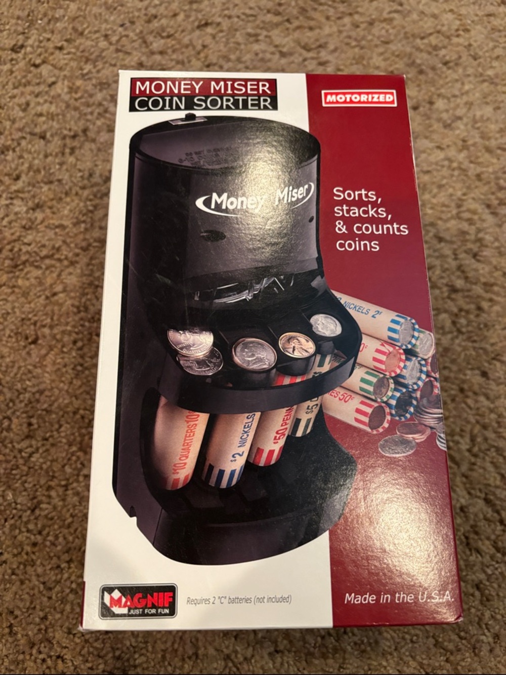 Money Miser Motorized Coin Sorter - Black by